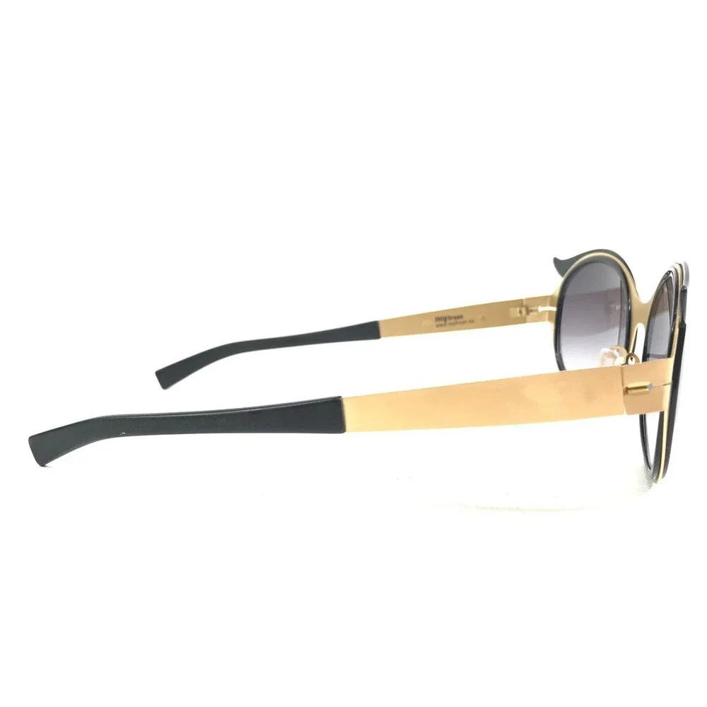 Myfrost Sunglasses BABE C0211 Black Gold Round Frames with Purple Lenses